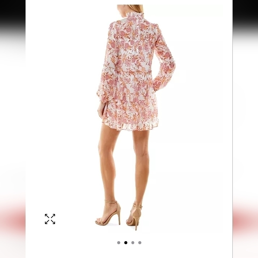 Row A  Juniors'  floral mock turtle neck dress size M